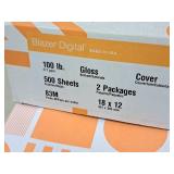 Lot of (2 Reams | 250 Each | 500 Total) Cover Sheet | 100# | Gloss 18"x12" - Billerud Blazer Digital