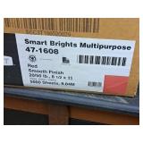 Lot of (8 Reams | 4000 sheets) Multipurpose Text Sheets | 20# | Smooth | Red 8-1/2"x11" - Smart Brights