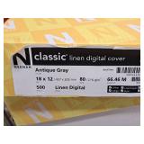 Lot of (~375 sheets) Cover Sheets | 80# | Linen Digital | Antique Gray 18"x12" - Neenah Classic Linen