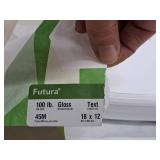 Lot of (2 Partial Reams) Text Sheets | 80# and 100# | Gloss 18"x12" - Futura®