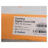 Lot of (3 Partial Boxes) Paper Stock - WestRock Carolina Digital Cover Sheet 188# 14pt C2S 18"x12" , Kromekote Offset/Laser/Toner Cover Sheet C/2S 12pt 18"x12", 10pt C1S