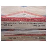 Lot of (8 Packs | 100 Each | 800 Total Sheets) Pressure Sensitive Labels | 70# | Premium Uncoated Offset | Corporate Gray 8-1/2"x11" ( Total Items ) - Fasson Merchant Products Crack 