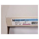Lot of (8) Neenah Classic Crest Assorted Paper Stock - 110# Natural White Cover, 24# Writing Solar White, #110 Solar White Cover, 24# Avon Brilliant Write Writing, 80# Natural White Cover, 100# Solar 