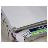 Lot of (3 ( 1 box, 2 stacks )) Assorted Paper Stock - 80# White PC100 Smooth Enironment Text & Cover, Hammermill Color Copy Digital 28/70# 100 Bright 12"x18"