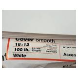 Lot of (5 Stacks) Assorted Paper Stock - Neenah Classic Linen Digital Text 80# Avon Brilliant White, Accent Opaque Digital Cover White Smooth, Accent 100# Cover Smooth White,  80# Gloss White 12"x18"
