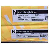 Lot of (4 Packs) Text Paper Stock | 24/60# Celestial Blue and Solar Yellow | Smooth 11"x17" ( Total Items ) - Neenah Astrobrights