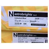 Lot of (4 Packs) Text Paper Stock | 24/60# Celestial Blue and Solar Yellow | Smooth 11"x17" ( Total Items ) - Neenah Astrobrights