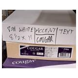 Lot of (1 Shelf / 13 Items) Assorted Text and Cover Paper Stock - 70# White Text, 80# White Text, 70# Text Vellum, 70# Text White, 80# Pure White Mohawk Cover, 100# Natural Cover, 100# White Cover, 65