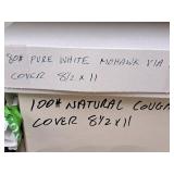 Lot of (1 Shelf / 13 Items) Assorted Text and Cover Paper Stock - 70# White Text, 80# White Text, 70# Text Vellum, 70# Text White, 80# Pure White Mohawk Cover, 100# Natural Cover, 100# White Cover, 65