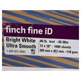 Lot of (~1000 sheets) Finch Fine iD Text Sheet 80# Bright White Ultra Smooth 12"x18"