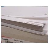 1 Box of Classic Linen Writing Sheets 24# Baronial Ivory 8-1/2"x11", 1 Stack Assorted Writing Paper 24# White