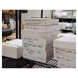 Lot of (1 Shelf / 12 Items) Assorted Paper Stock - 80# White Gloss Cover, 16pt C2S, 12pt C1S, 80# White Gloss Cover, 100# Gloss Cover, 12pt C1S Hi-Gloss Bindacote/Kromecote, 14pt Tango C1S, 14pt Tango