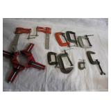 Collection of C-Clamps and Angle Clamps Assorted Sizes