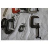 Collection of C-Clamps and Angle Clamps Assorted Sizes