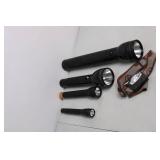 Set of 4 Flashlights and Adjustable Headlamp