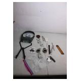 Assortment of Locks, Measuring Tools, and Miscellaneous Items