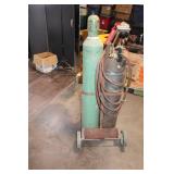 Oxygen and Acetylene Welding Tank Set with Regulators and Cart