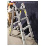 Multifunctional Aluminum Extension and Step Ladder, 17 ft