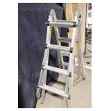 Multifunctional Aluminum Extension and Step Ladder, 17 ft