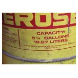 Set of 2 Fuel Cans: Red Gasoline and Yellow Kerosene Canisters