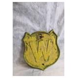 Vintage Cast Iron Letter W Sign Plaque