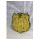 Vintage Cast Iron Letter W Sign Plaque