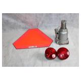 Heavy Duty Hydraulic Bottle Jack with Safety Triangle and Tail Lights Set