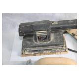 Sanding Tools Lot Including Electric Sander and Sanding Sheets