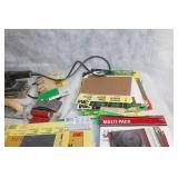 Sanding Tools Lot Including Electric Sander and Sanding Sheets