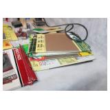 Sanding Tools Lot Including Electric Sander and Sanding Sheets