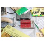 Sanding Tools Lot Including Electric Sander and Sanding Sheets