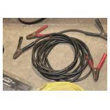Automotive Accessory Lot with Recovery Strap, Jumper Cables, and Heat Shield