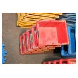 Collection of Plastic Storage Bins and Hardware Supplies