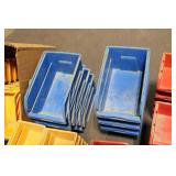 Collection of Plastic Storage Bins and Hardware Supplies
