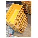 Collection of Plastic Storage Bins and Hardware Supplies