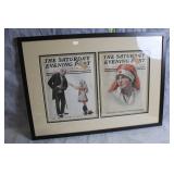 Framed Saturday Evening Post Prints by Norman Rockwell and Neysa McMein