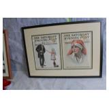 Framed Saturday Evening Post Prints by Norman Rockwell and Neysa McMein