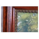 Vintage Framed Pastoral Painting with Wooden Frame