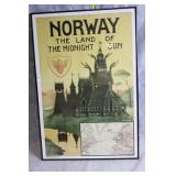 Framed Vintage Norway Travel Poster by Olthar Holmboe 1905