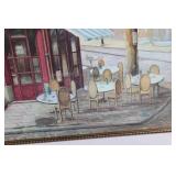 Framed Street Scene Print of Paris CafÃ©s and Shops