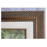 Framed Street Scene Print of Paris CafÃ©s and Shops