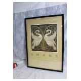 Framed Swan Art Print by Walter Crane - Portal Gallery