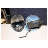 Set of 2 Motorcycle Helmets - Sno Rider & Black Visor