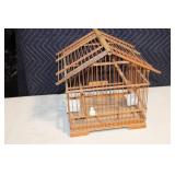 Handcrafted Wood and Bamboo Bird Cage