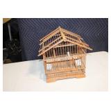 Handcrafted Wood and Bamboo Bird Cage