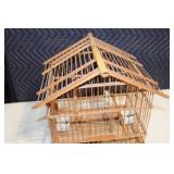 Handcrafted Wood and Bamboo Bird Cage