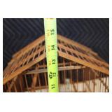 Handcrafted Wood and Bamboo Bird Cage