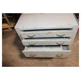 Industrial Metal Drawer Cabinet with Open Storage