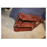 Vintage Wooden 3-Tier Folding Shelf with Mahogany Finish