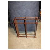 Vintage Wooden 3-Tier Folding Shelf with Mahogany Finish